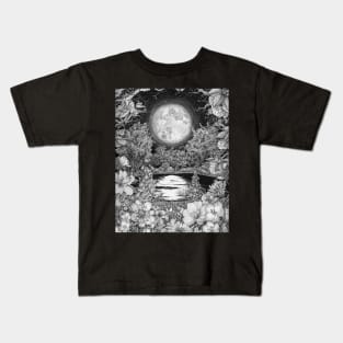 Moon Garden Reflections Kids T-Shirt